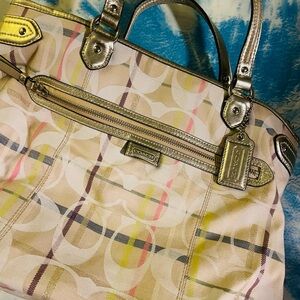 Coach Multicolor Tote with Gold Accents